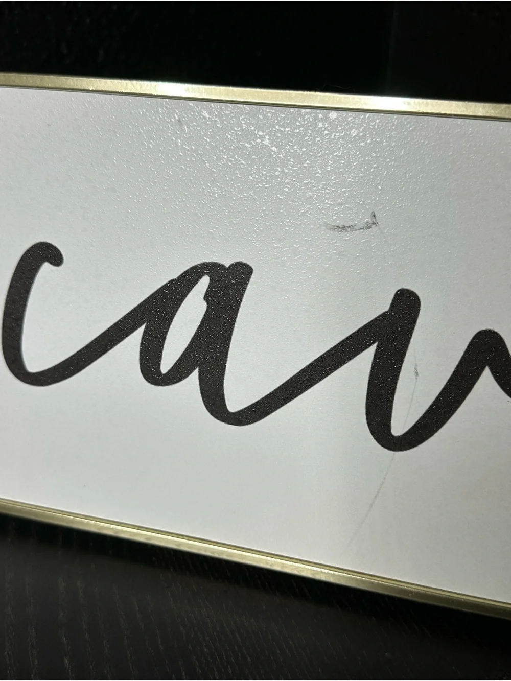 Babe Cave Decorative Sign - Pink & Black Text - Gold Frame 19.5x6